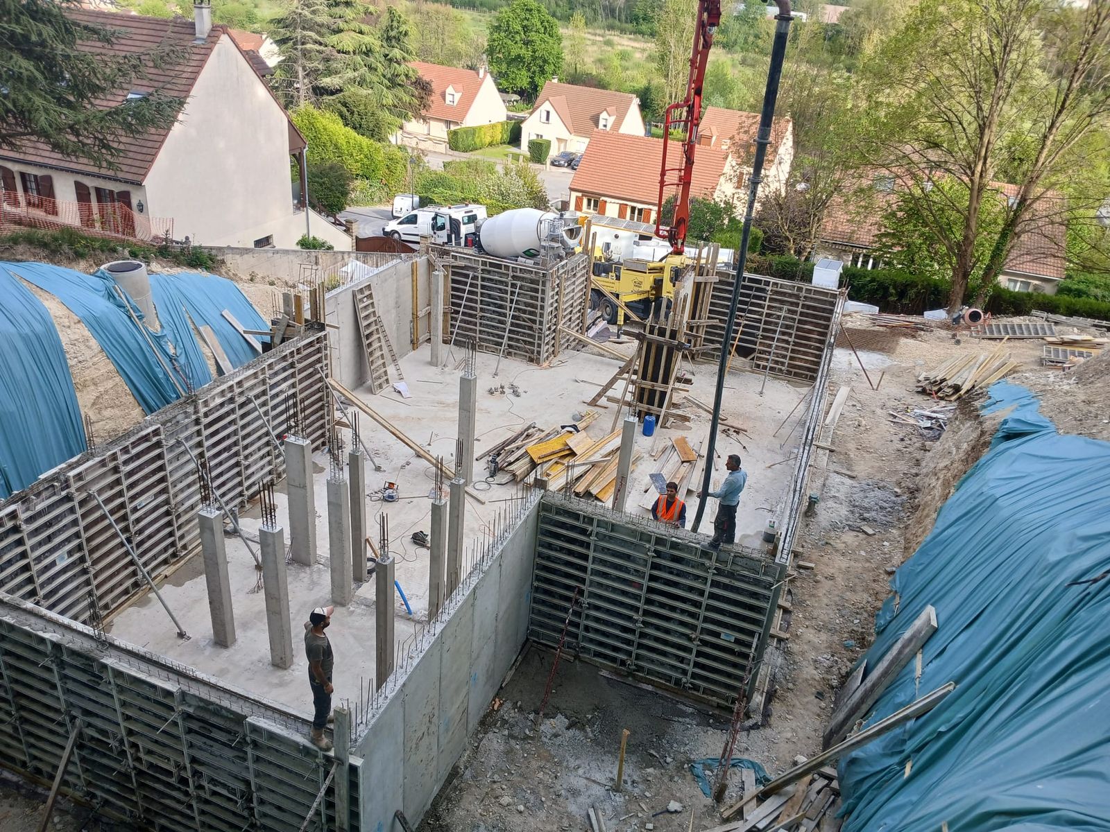 Coulage de béton à la pompe